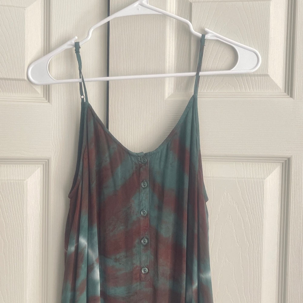 Young Fabulous & Broke Teal and Brown Tie-Dye Maxi Dress - Picture 16 of 16